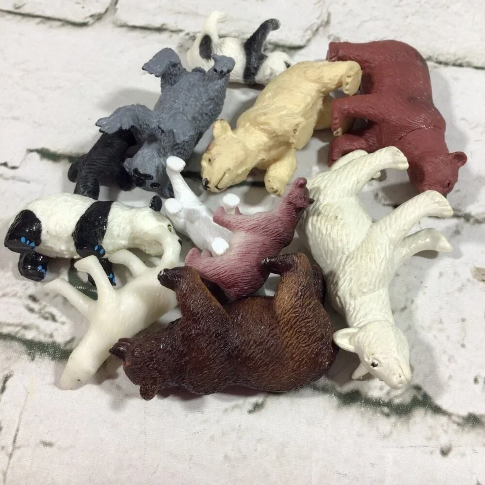 Bears Figures Collection of Animals Lot of 11 White‎ Black Brown Assorted